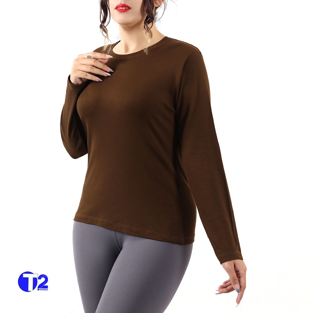 بلوز یقه گرد پاپایا آستین بلند (3597)