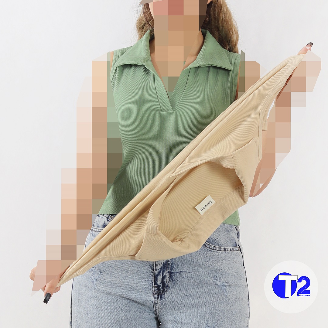  کراپ تاپ یقه شکاری فانریپ پنبه (3244)