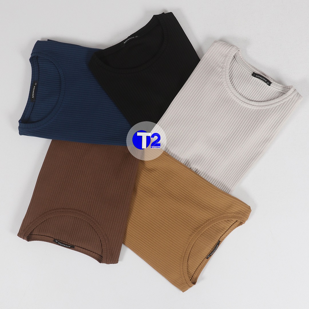 تیشرت یقه گرد کرکره 3رنگ کپشن(3364)