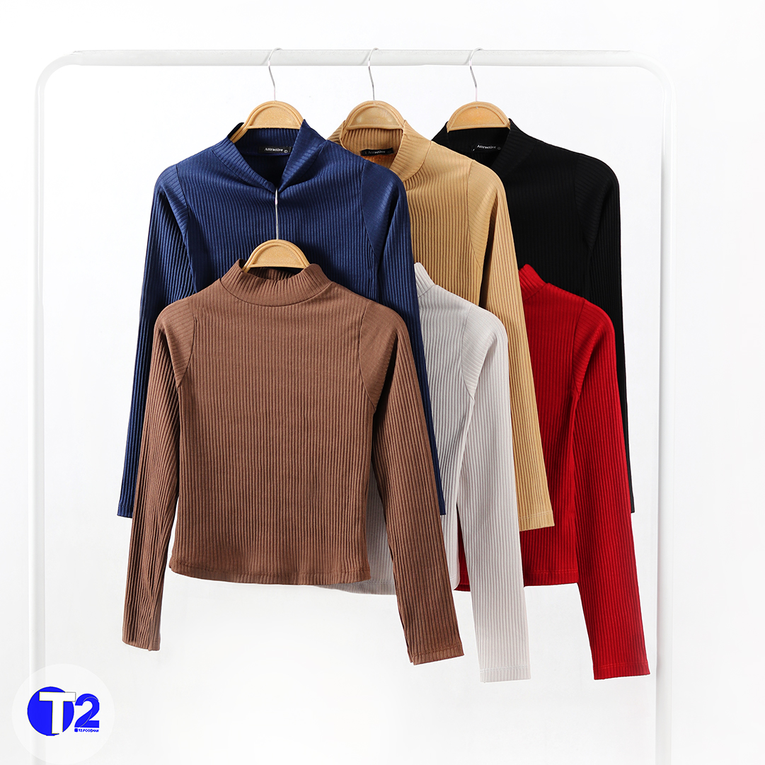 بلوز کراپ یقه ایستاده (3602)