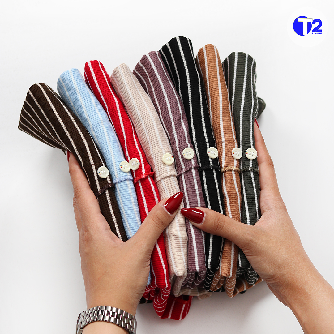 تیشرت کراپ رینگی ژورخورده برشکا پک 5 عددی-یک رنگ تکرار(3501)