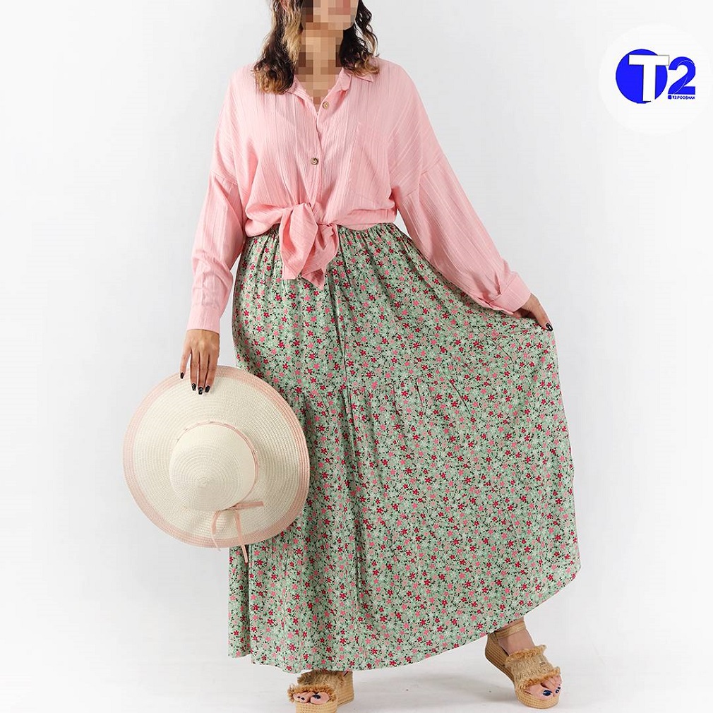 دامن بلند چین وا چین نخی تایلندی ( 3417)