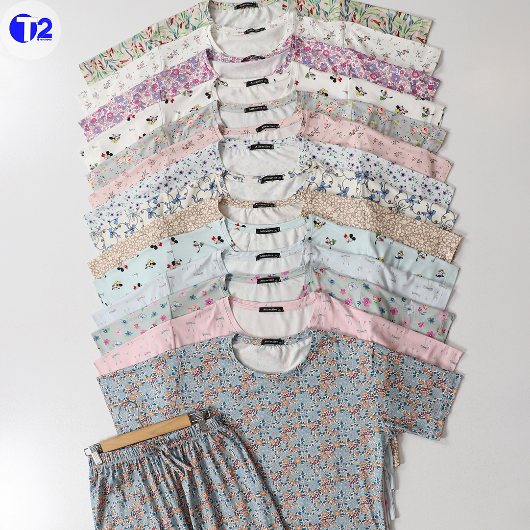 ست تیشرت وشلوار بامبو-یک طرح تکرار (3549)