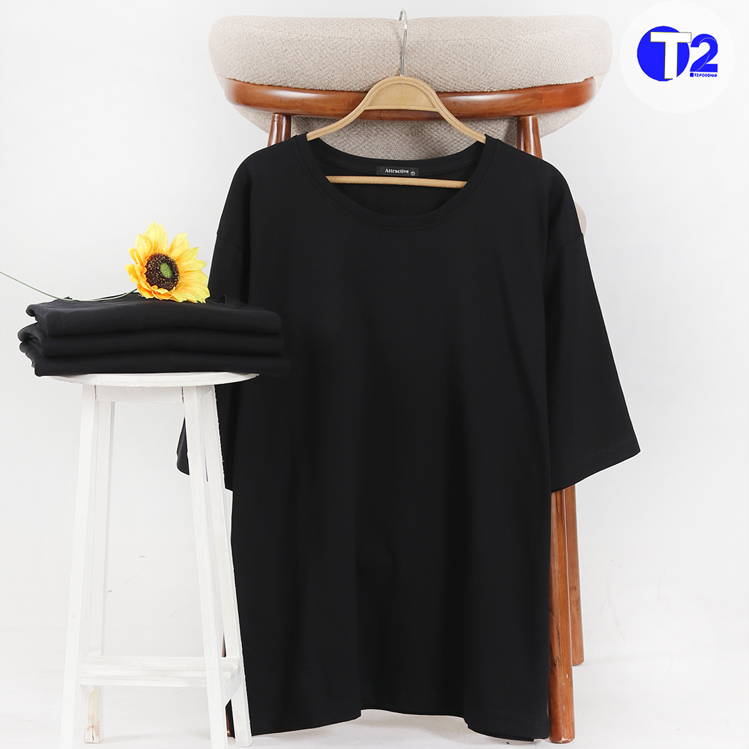 تیشرت لانگ ساده تک مشکی (2949)