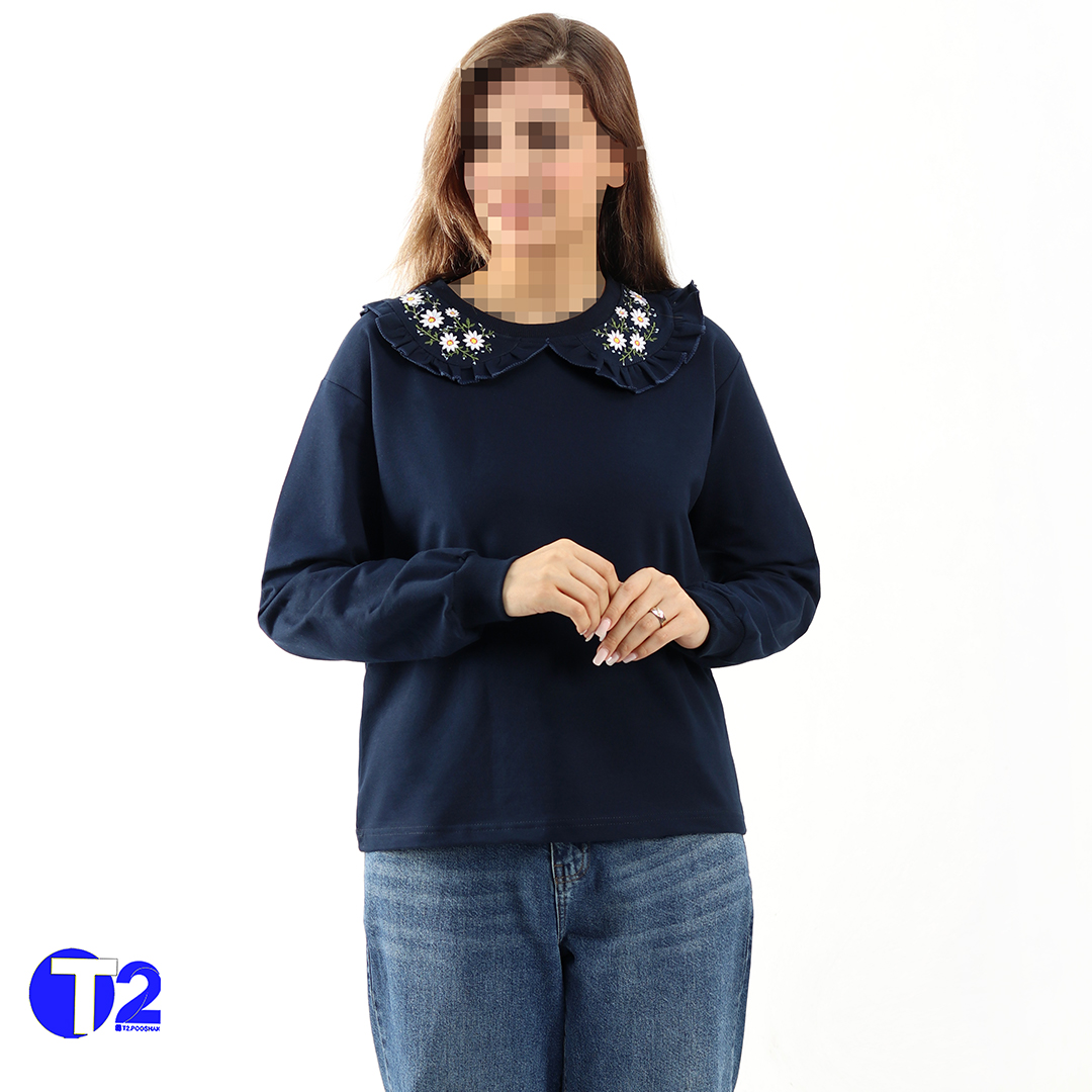 بلوزدورس یقه ب ب بابونه گلدوزی(3630)