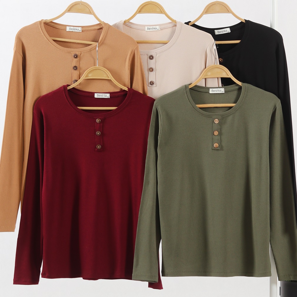 بلوز بیگ سایزبرشکا جلودکمه پنج رنگ اصلی (3025)