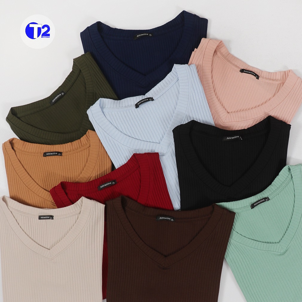 تیشرت یقه هفت کرکره ده رنگ (3166)