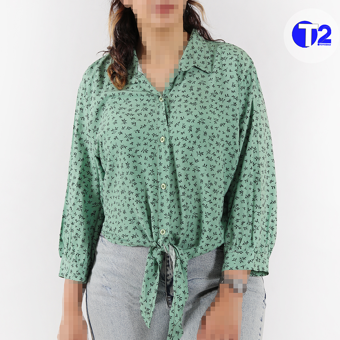 شومیز گره ای گل ریز وارداتی (3518)
