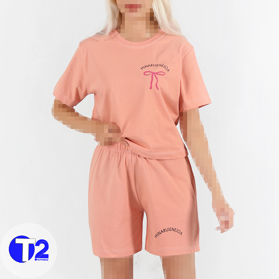 ست کراپ شورتک پاپیون روبانی (3537)