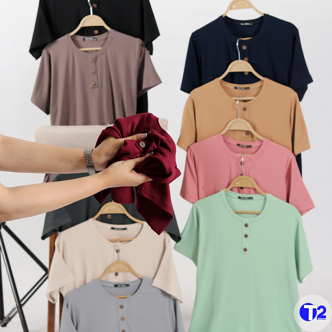 تیشرت جلو دکمه بیگ سایزبرشکا (3427)