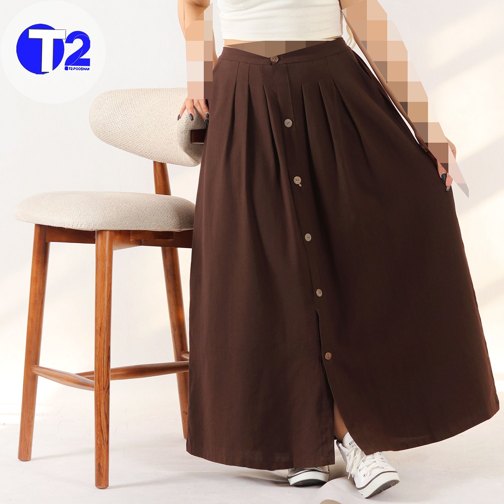 دامن جلودکمه لینن پاناما (3256)