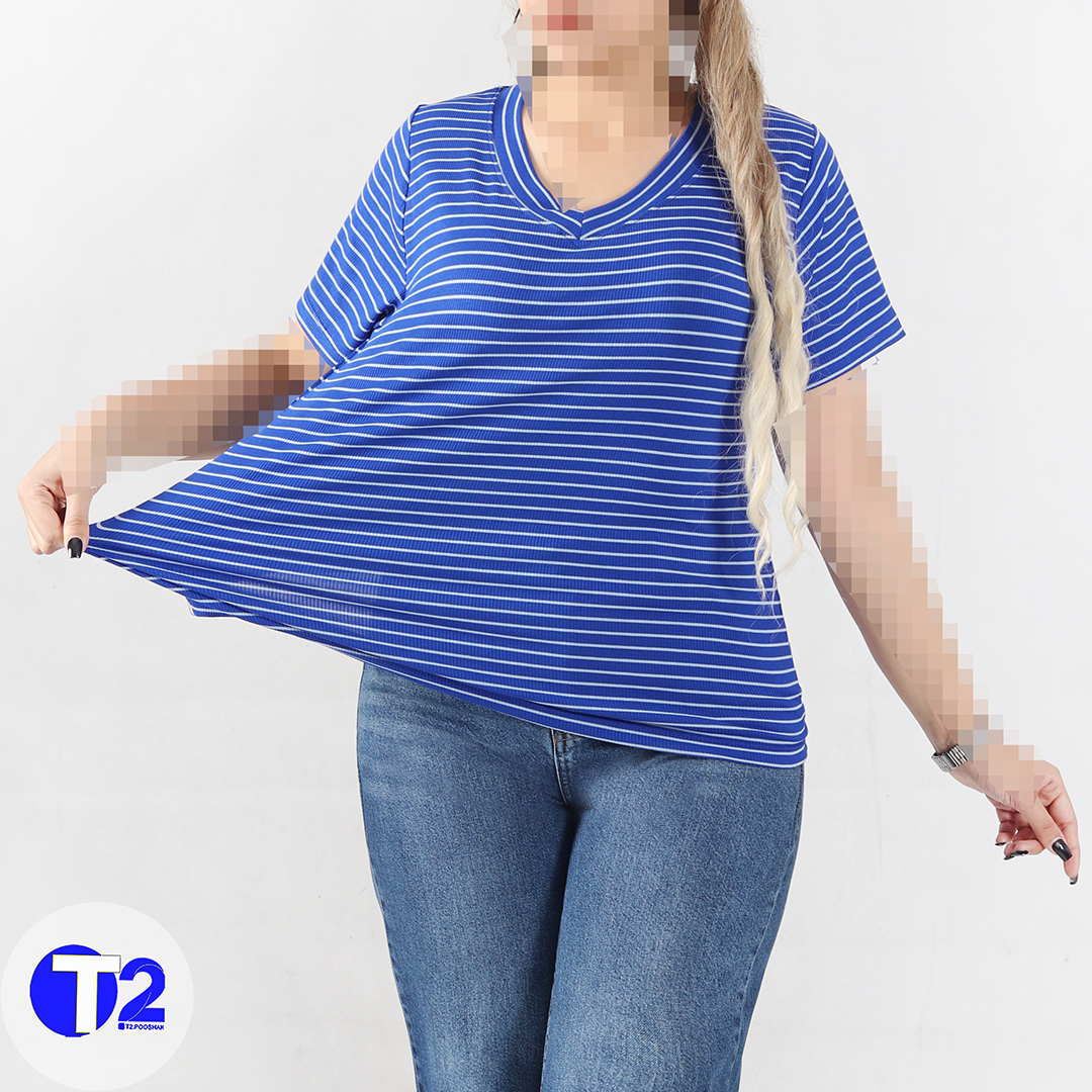 تیشرت یقه هفت رینگی (3418)
