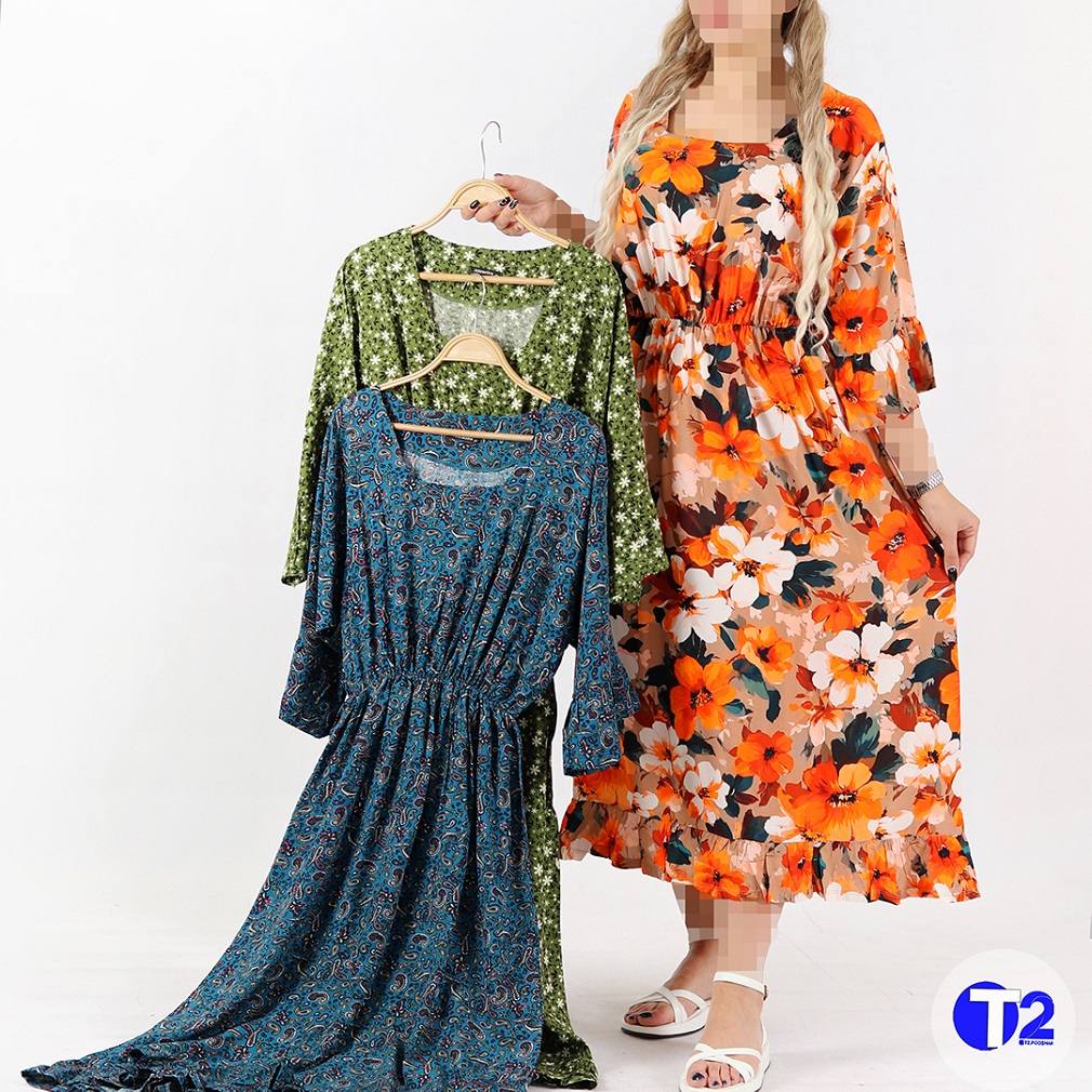 ساحلی خلیجی یقه خشتی   نخی وارداتی قد 125سانت (3419)