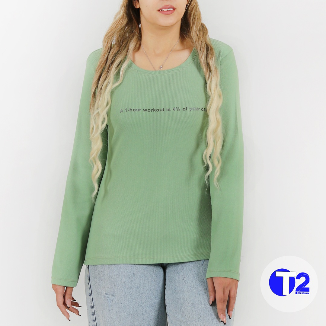 بلوز فانریپ پنبه یقه گرد چاپی یور دی (3189)