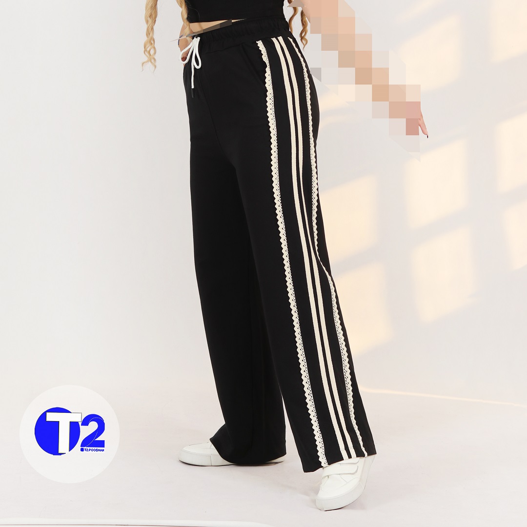 شلوار تک مشکی گلکسی کنفی پینترسی(3187)