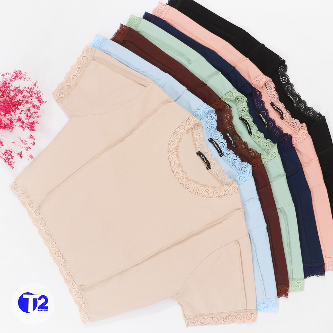 تیشرت کراپ  باکسی گیپوری ساده (3126)