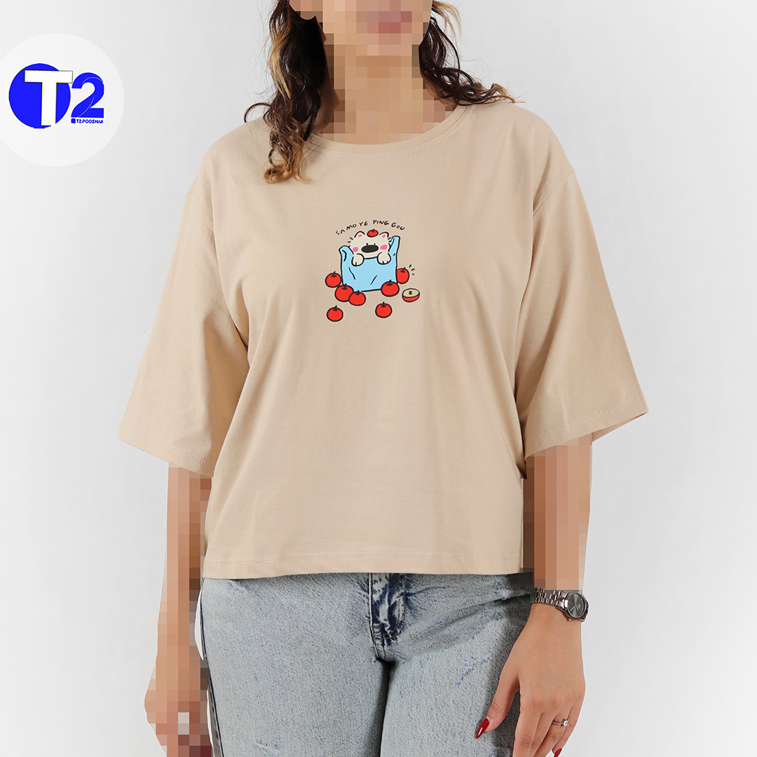 تیشرت باکسی اپل کت (3519)