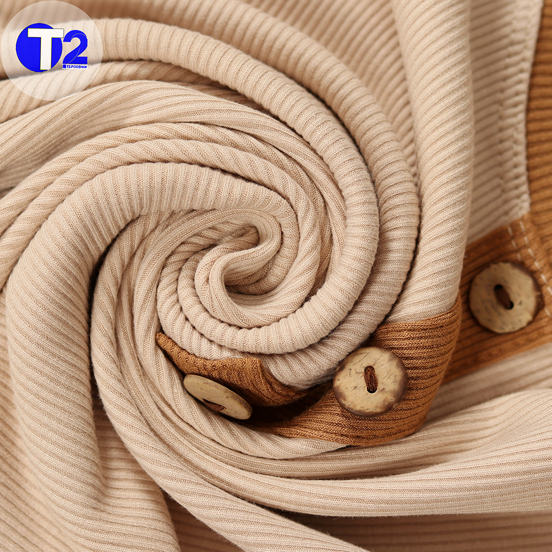 تاپ بیگ سایز نوار رنگی جلو دکمه(3571)