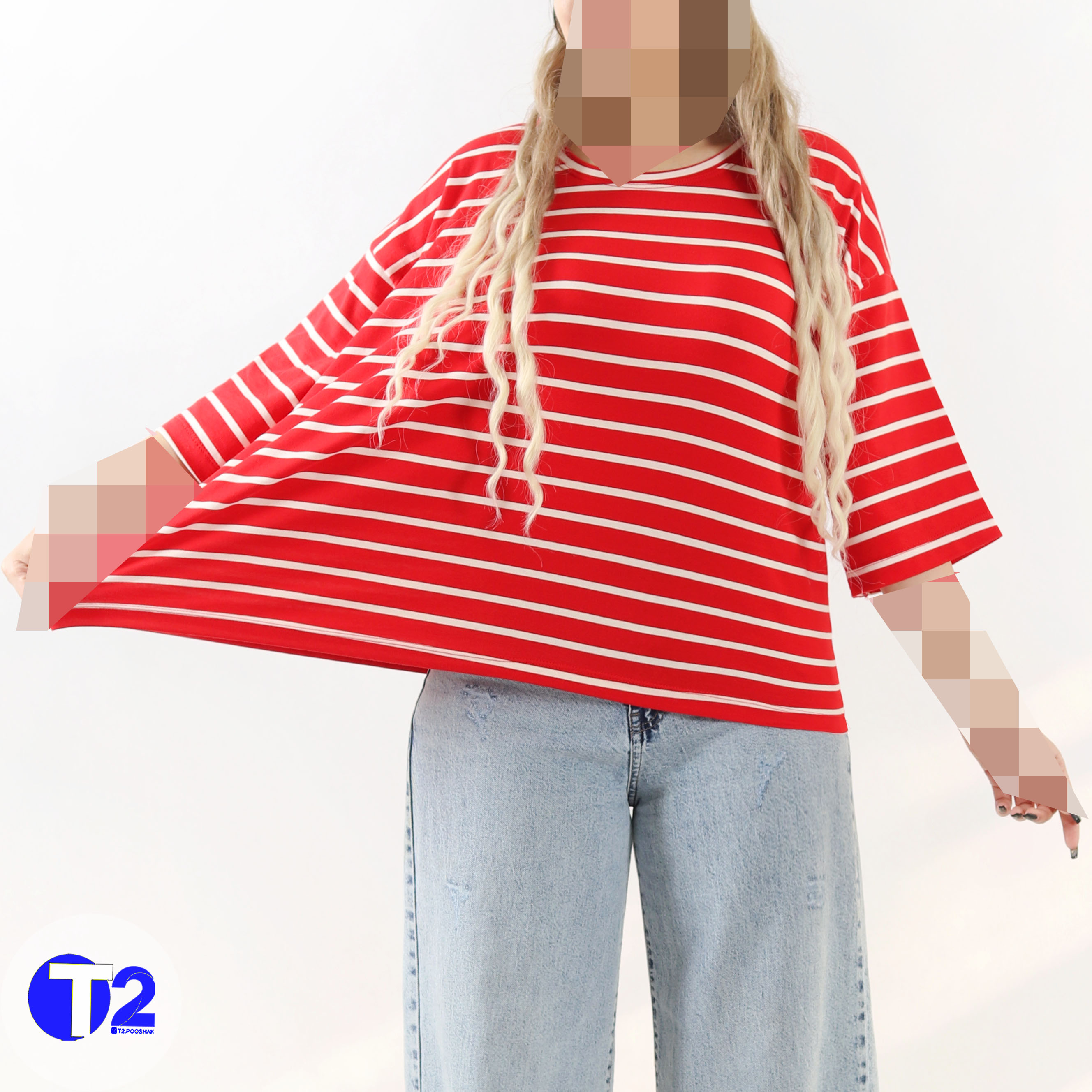 تیشرت فول باکسی رینگی 6تایی رندوم (3523)