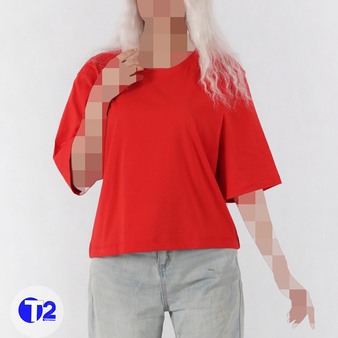 تیشرت کراپ پنبه بیسیک ساده-3 رنگ تکرار (3331)