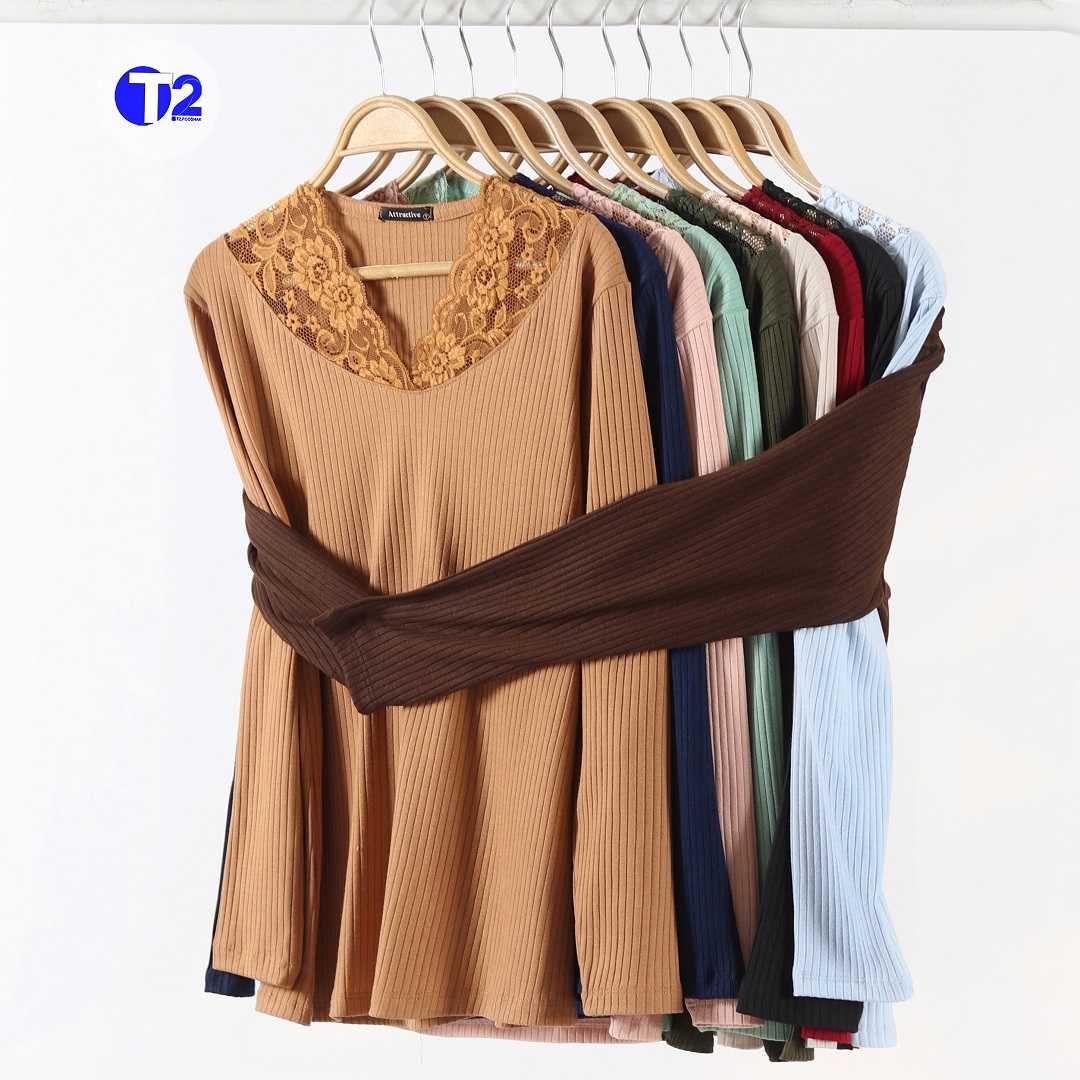 بلوزیقه گیپوری کرکره آستین بلند(3232)