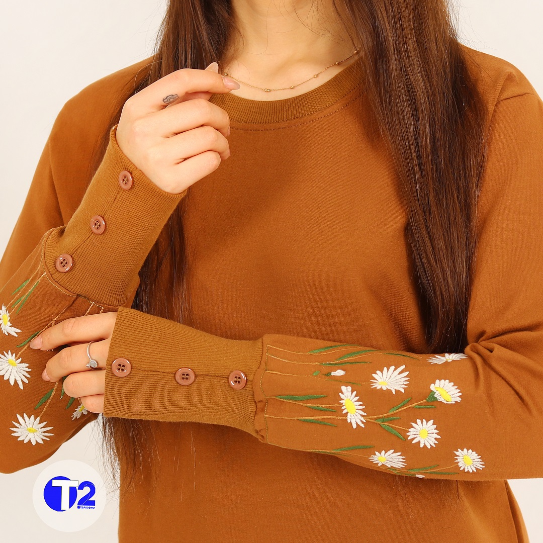 بلوز دورس دونخ پنبه گلدوزی آرنیکا (3118)