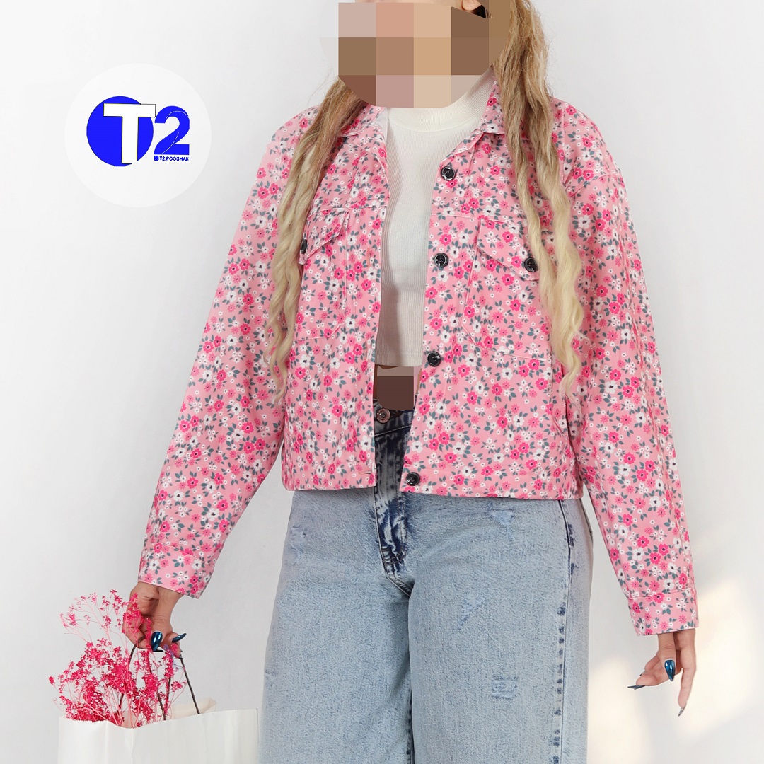 بامبرجکت 4جیب مخمل کبریتی گلدار (3288)