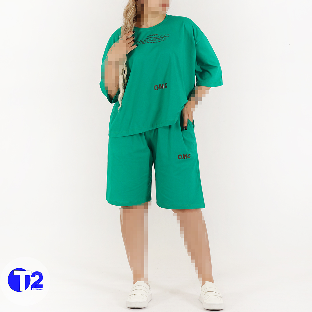 ست فول باکسی و شلوارک قواره دار او ام جی (3553)