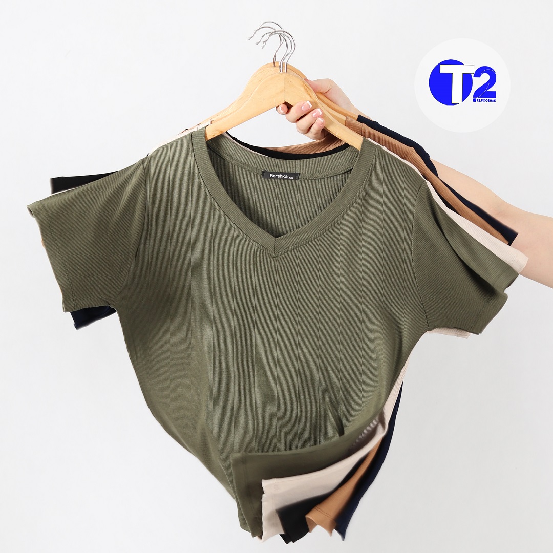تیشرت بیگ سایز یقه هفت برشکا پنج رنگ اصلی (2912)