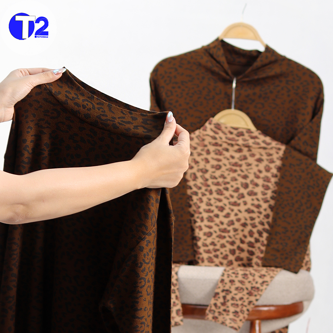 بلوز پاپایا پلنگی یقه ایستاده (3634)
