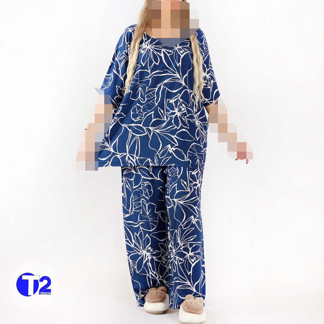 ست تیشرت وشلوار نخی نازلی (2970)