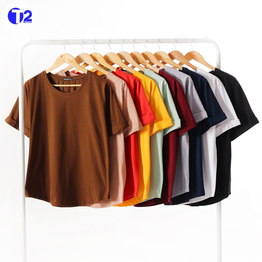 تیشرت بیسیک پایین هلالی (3475)