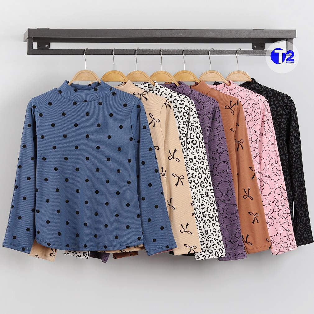 بلوزفانریپ چاپی یقه ایستاده پک 7تایی(3188)