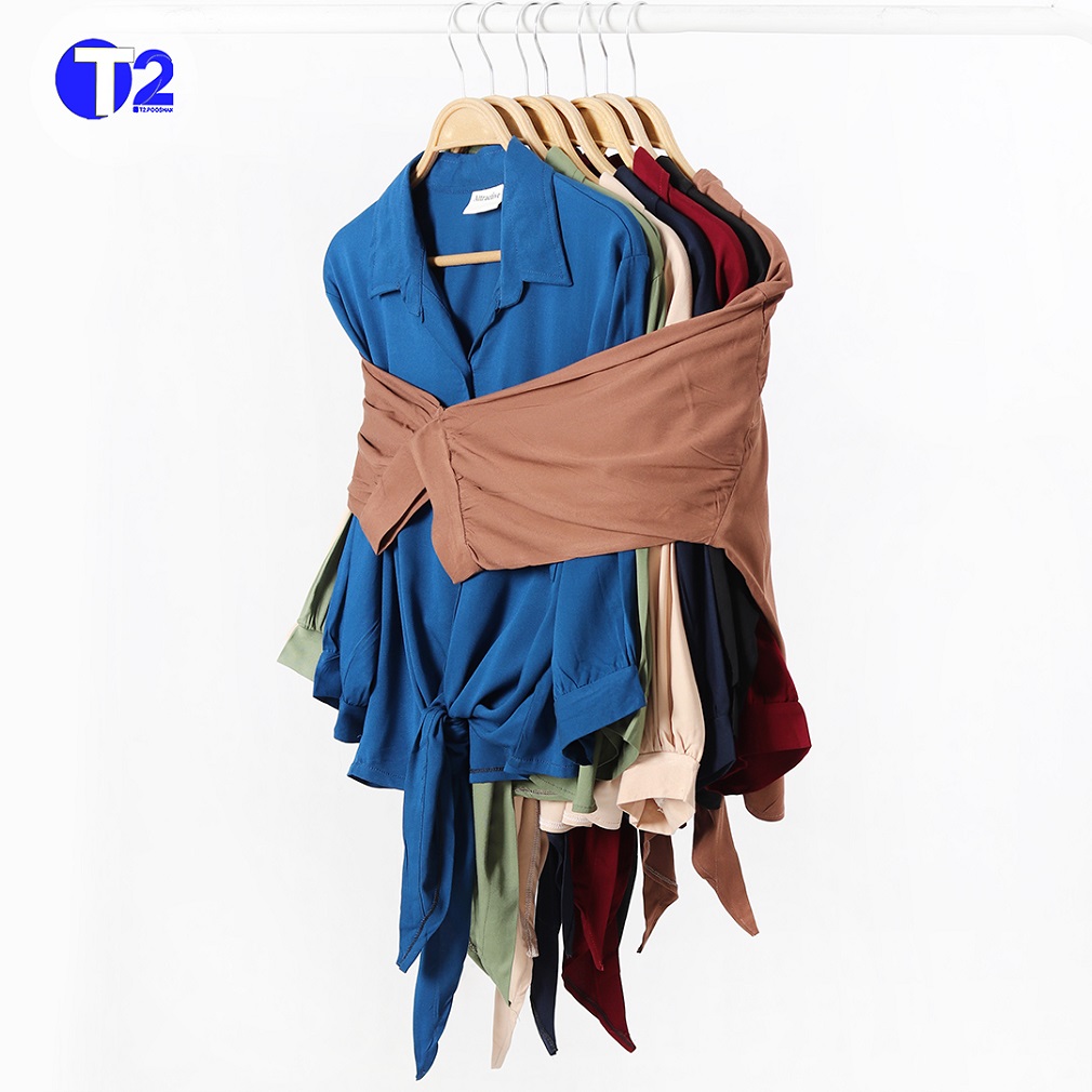 شومیز نخی پایین گره ساده پارچه وارداتی(3505)