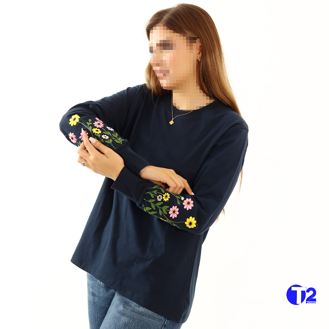 بلوزپنبه گلدوزی فلور (3622)