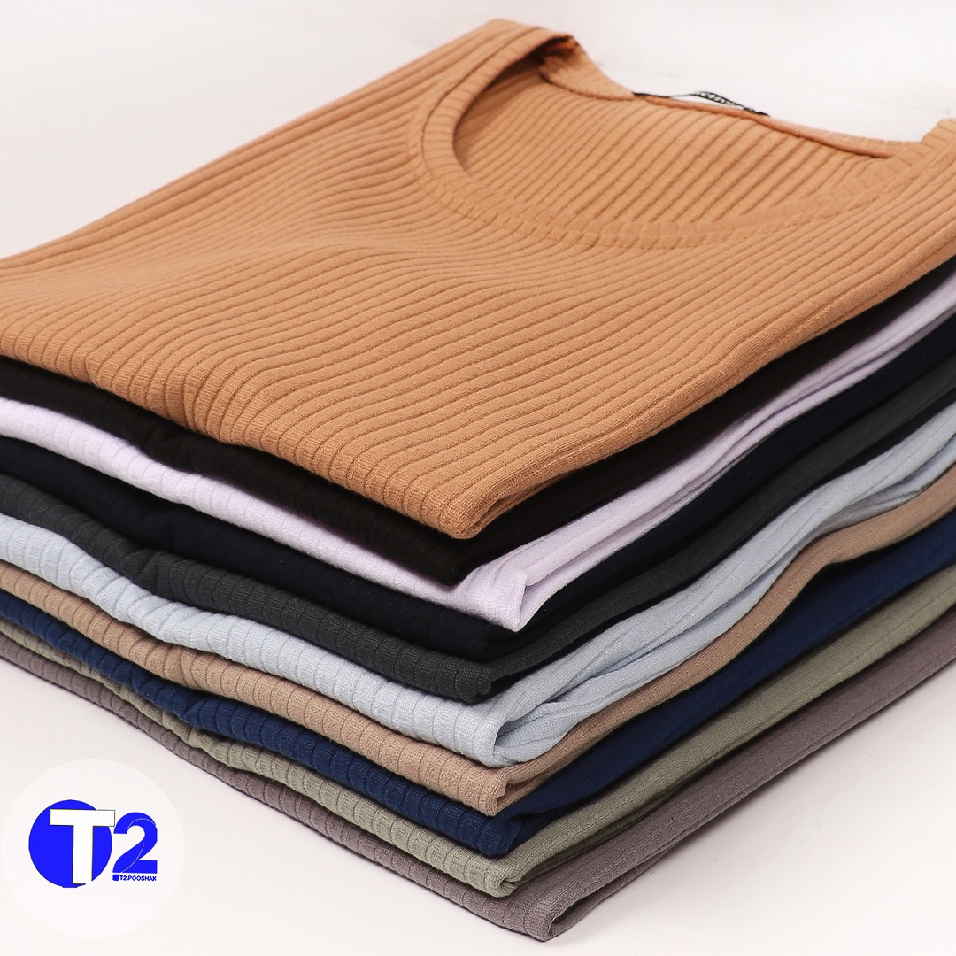 تیشرت یقه گرد کرکره ده رنگ (2866)