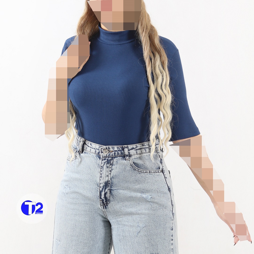 بادی یقه ایستاده کرکره آستین سه ربع (3142)