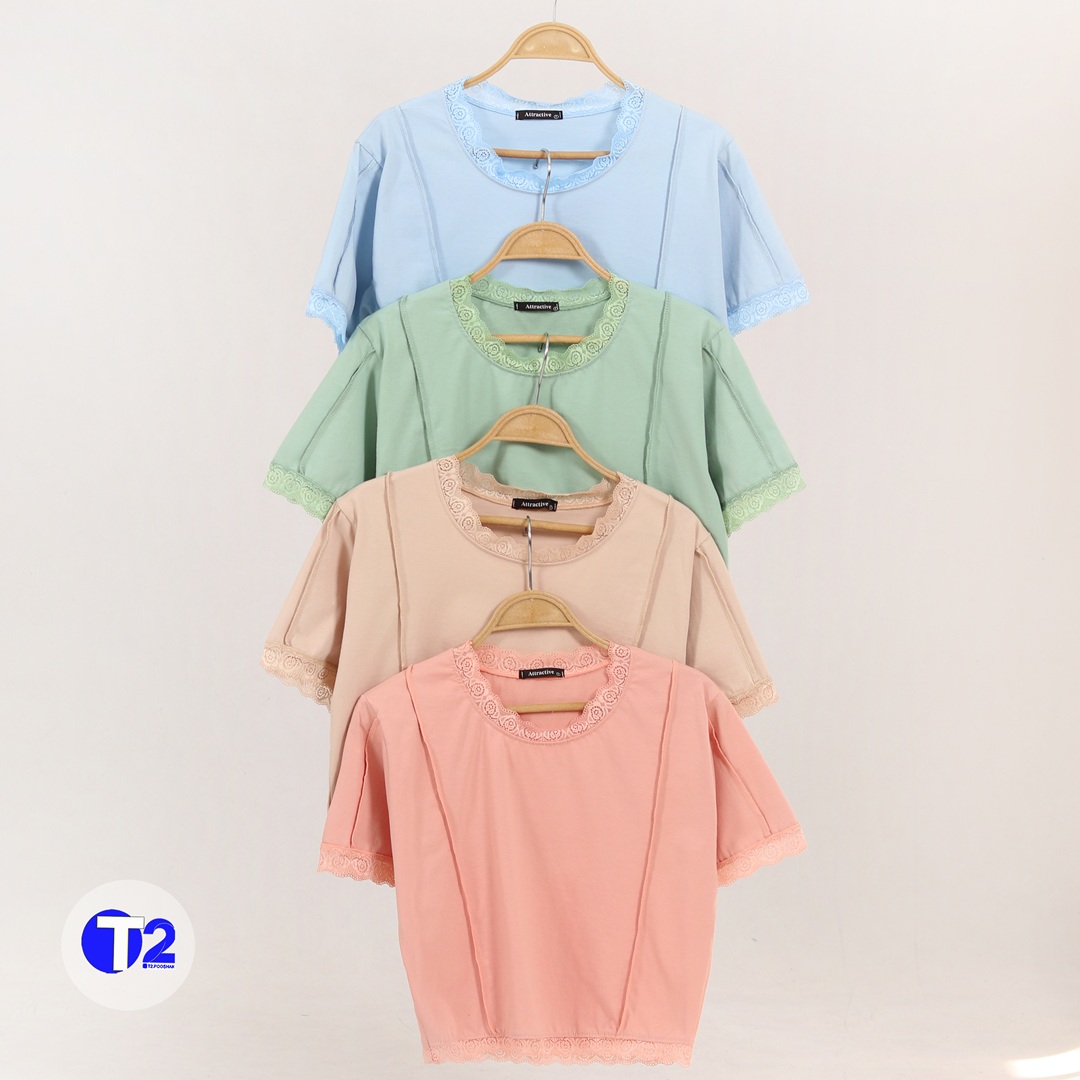 تیشرت کراپ  باکسی گیپوری ساده (3126)