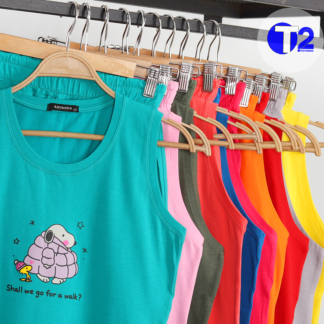 ست تاپ و شورتک پنبه لاکرا اسنوپی (3463)