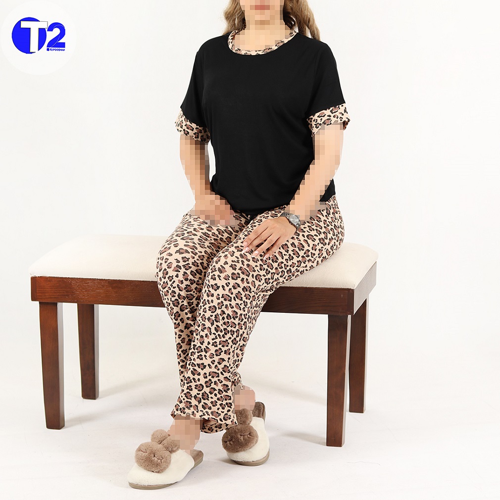 ست تیشرت وشلوار ترکیبی پلنگی (3333)