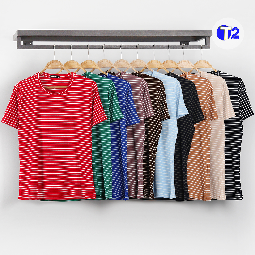 تیشرت یقه گرد رینگی برشکا (3412)