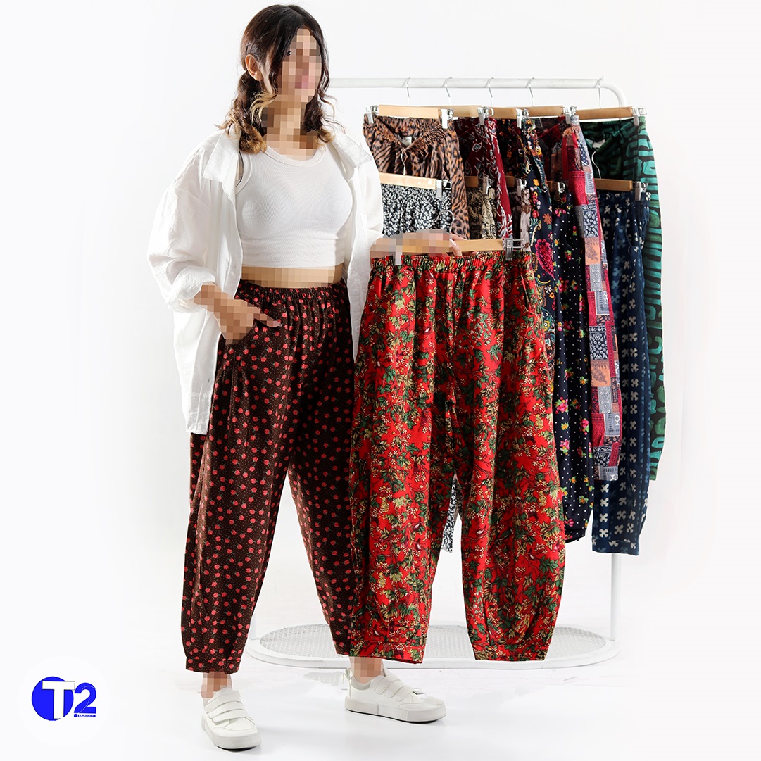 شلوار مام استایل لینن چاپی (3473)