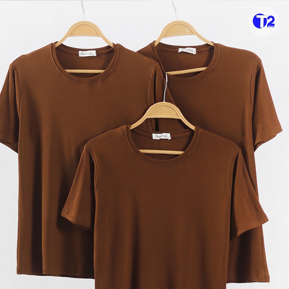 تیشرت برشکا پک تک قهوه ای دوسایزی(3243)