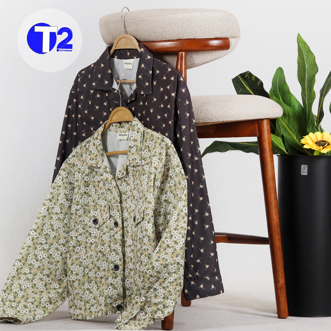 بامبرجکت 4جیب مخمل کبریتی گلدار (3288)