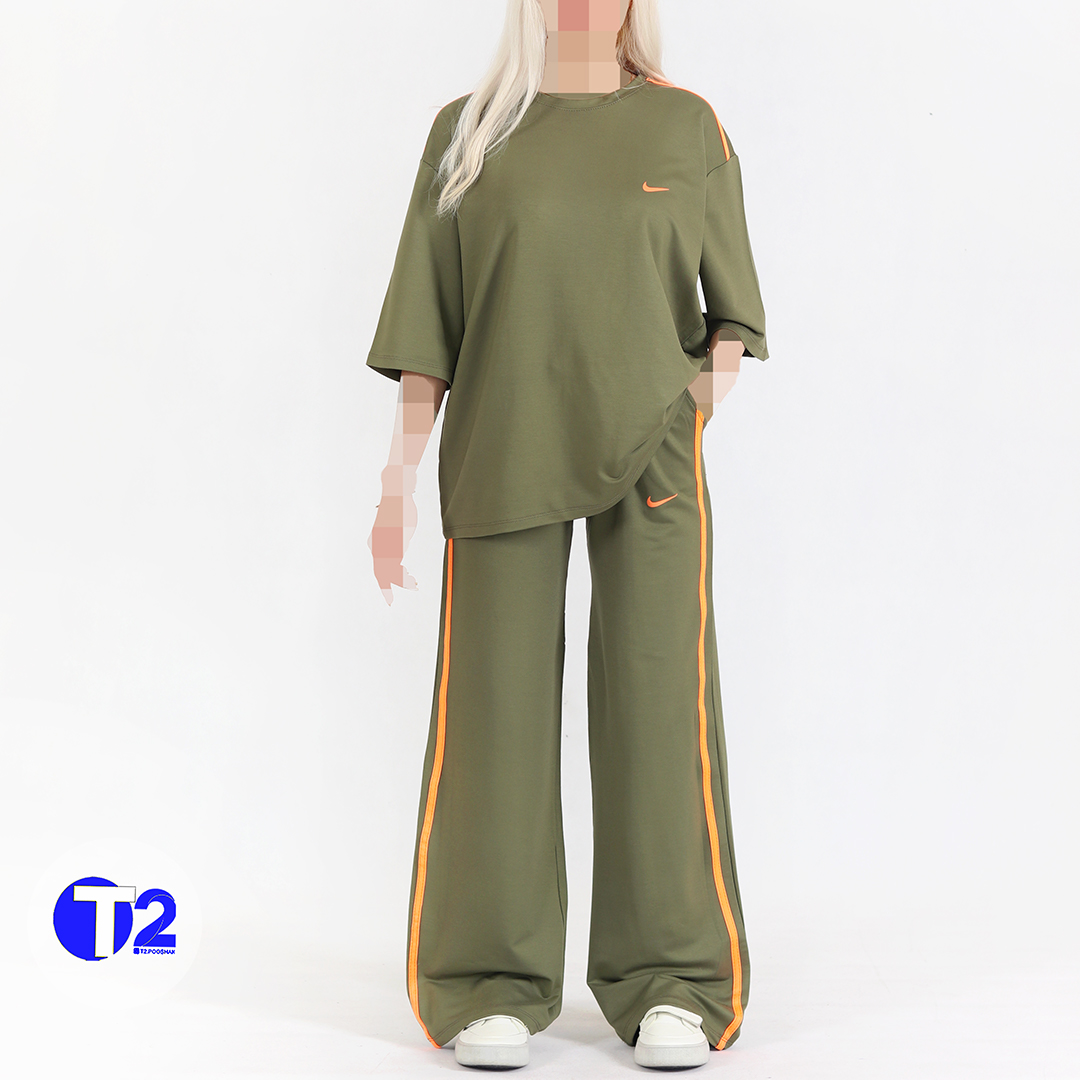 ست تیشرت وشلوار گلکسی نوار رنگی (3382)