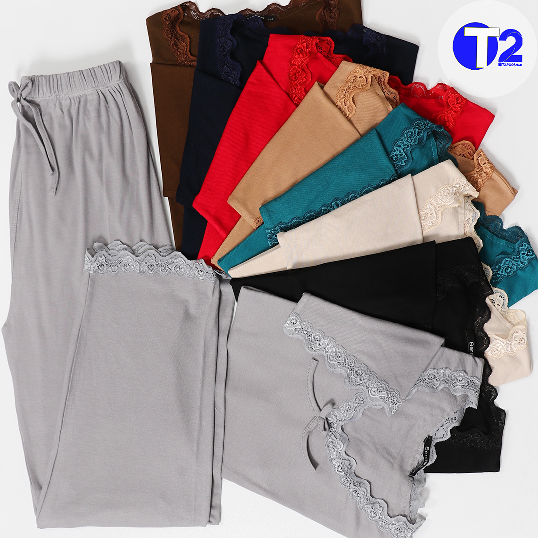 ست تیشرت وشلوارقواره دار پاپایا گیپوری (3489)