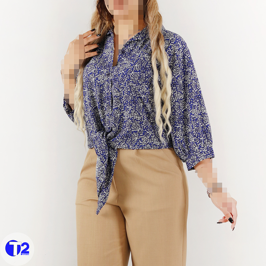 شومیز مانتو پایین گره نخی وارداتی (3398)
