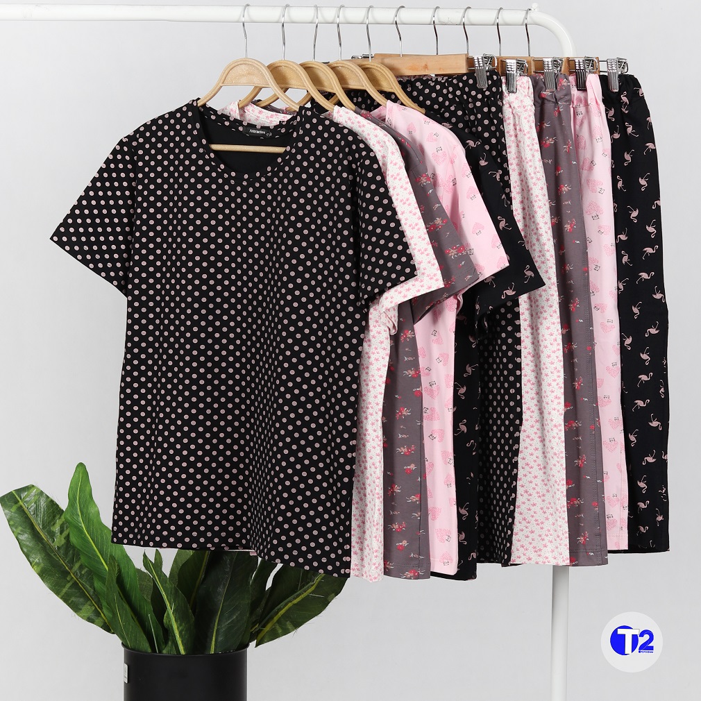 ست تیشرت وشلوارک سایزدو میکس گلدار(3146)