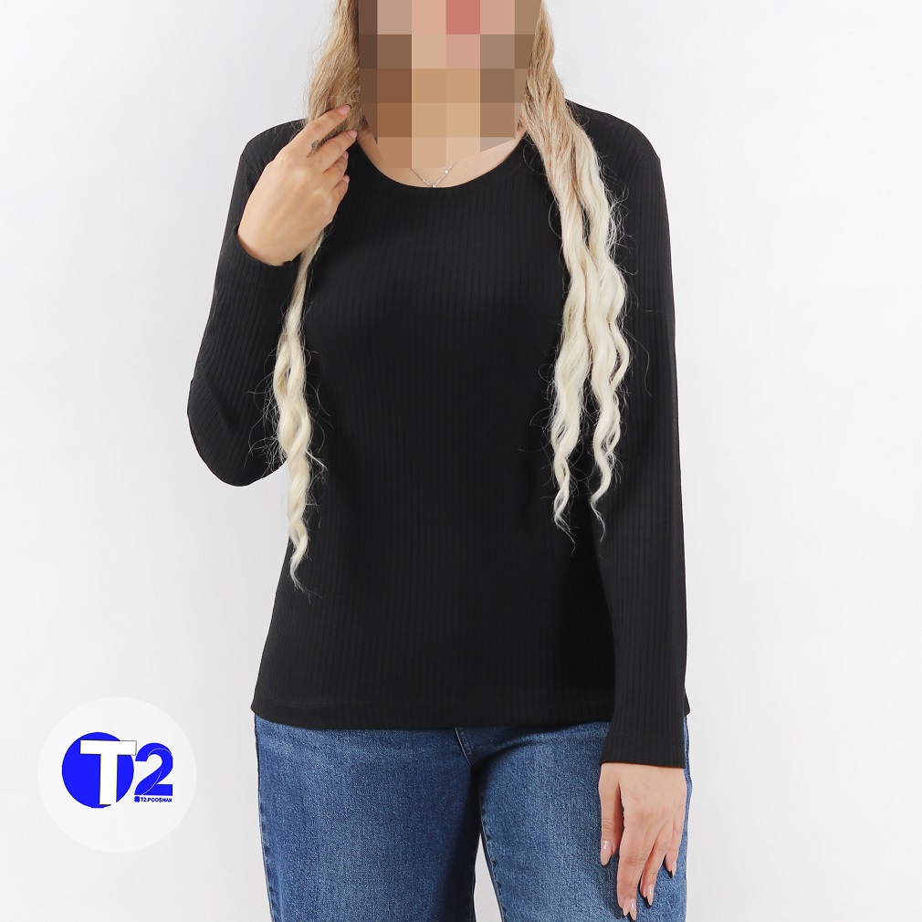 بلوز یقه گردکرکره تک مشکی(3193)