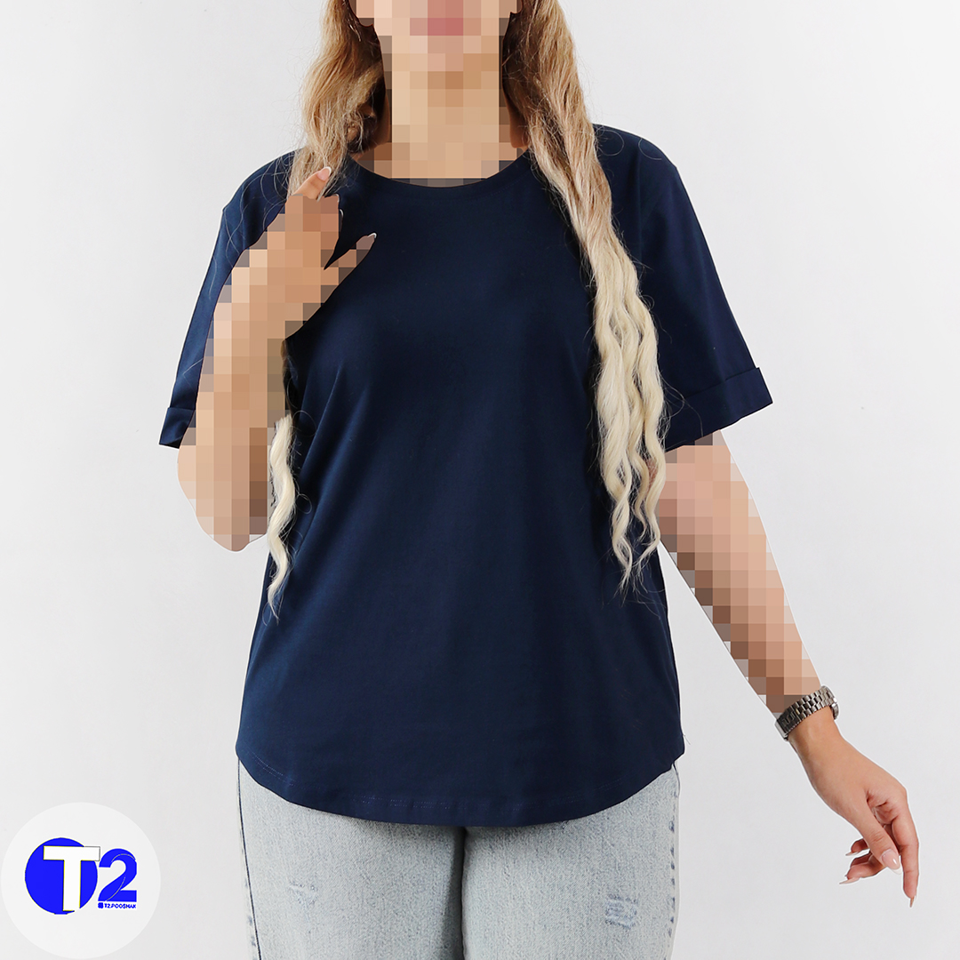 تیشرت بیسیک پایین هلالی (3475)